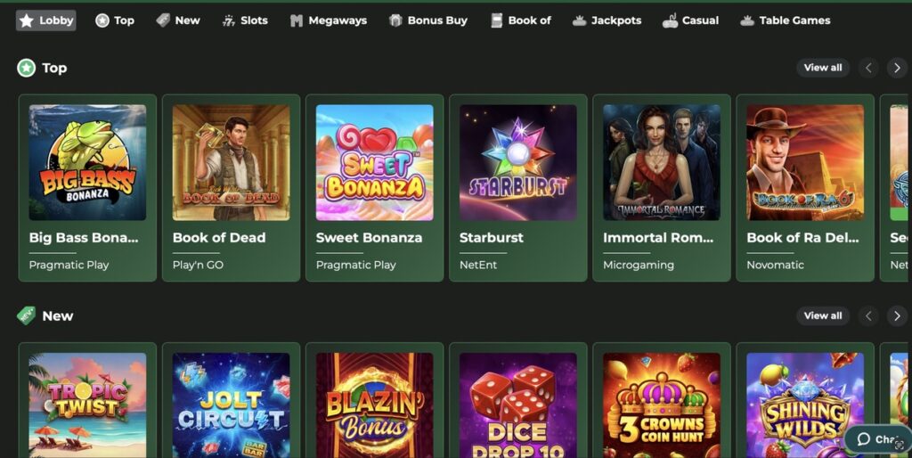 brand new credit card casino